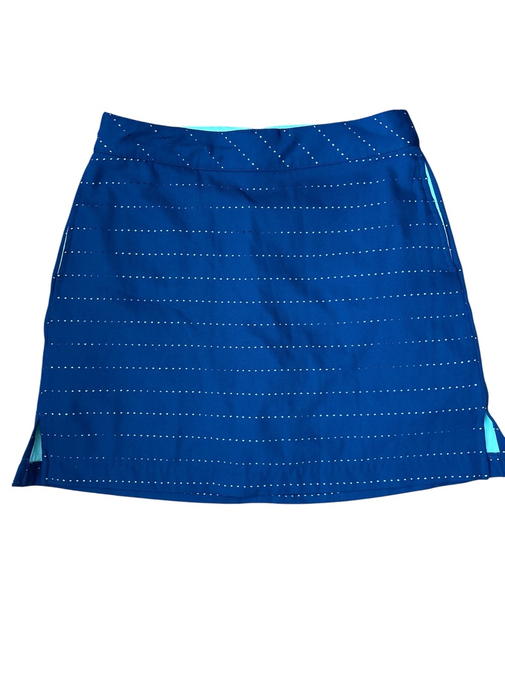 Lady Hagen Perforated  Navy with Aqua Dot-Detail Golf  Skirt/Skort 0